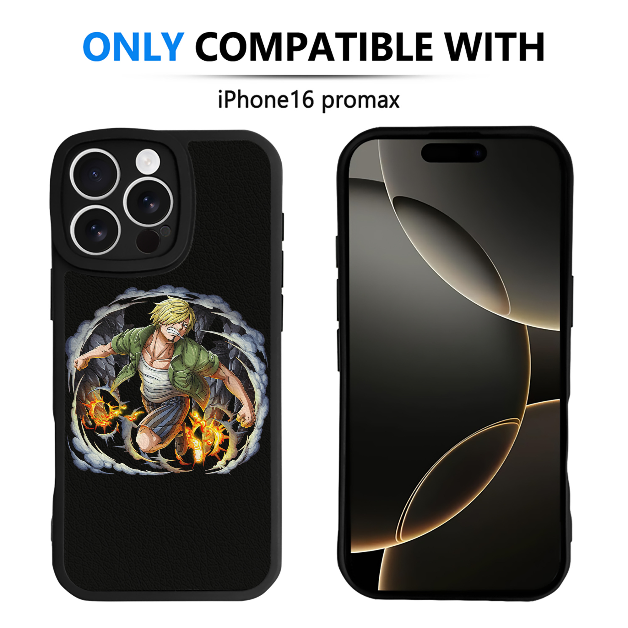 （画像用） ワンピース サンジ ONE PIECE Sanji 【iPhone 16シリーズ対応】シリコンスマホケース（レザー調） 材質：シリコン